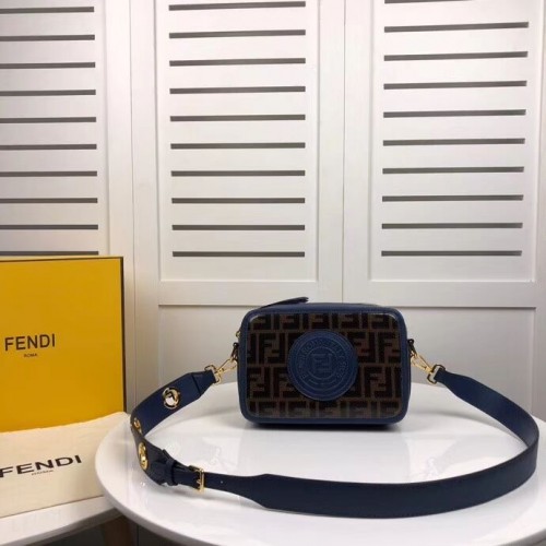 Fendi MINI CAMERA CASE Sac en toile multicolore 8BF097 bleu