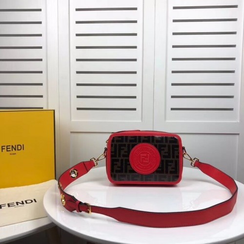 Fendi MINI CAMERA CASE Sac en toile multicolore 8BF097 rouge
