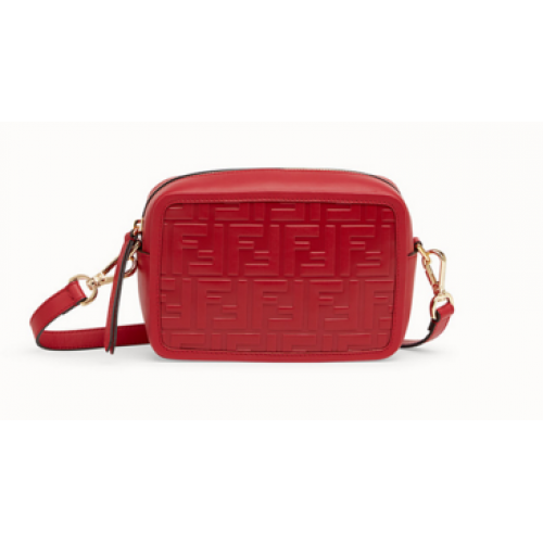Fendi MINI CAMERA CASE Sac en cuir rouge 8BS019A