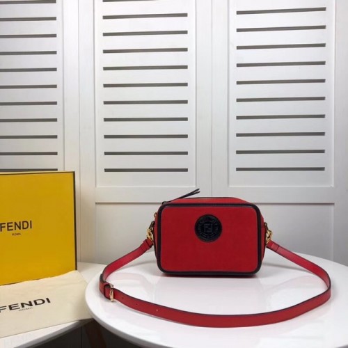 Fendi MINI CAMERA CASE sac en daim 8BS019A rouge