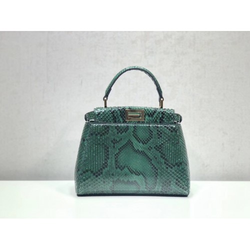 Fendi MINI PEEKABOO Sac à main python 8BN244K vert