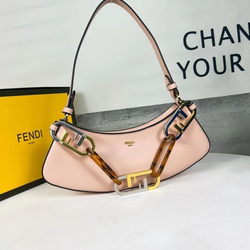Fendi Pochette en cuir O Lock Swing Mint 8BS068A rose clair