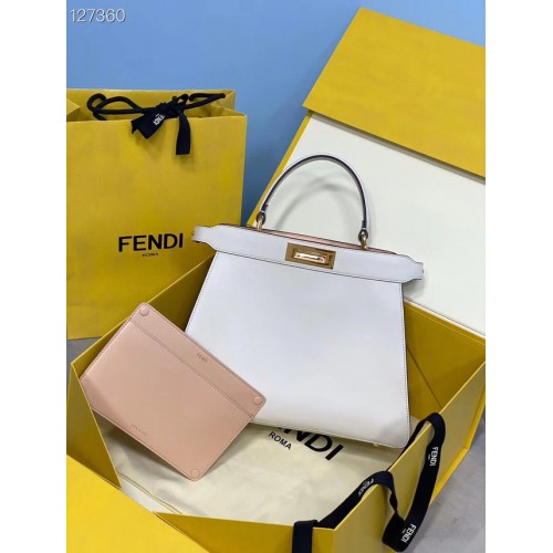 Fendi PEEKABOO ISEEU MEDIUM sac en cuir 70193 blanc