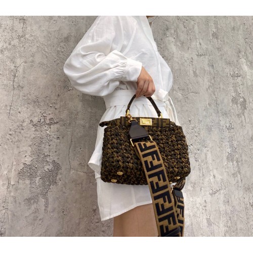 Fendi PEEKABOO ISEEU Weave Sac F4587 Vert