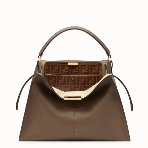 Fendi PEEKABOO X-LITE Sac en cuir marron 8BN304A