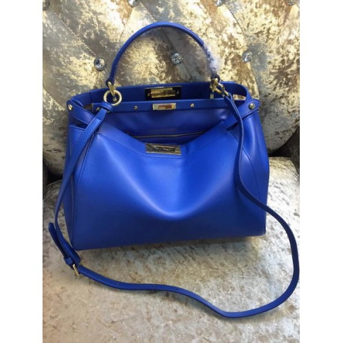 Fendi Peekaboo Bag Cuir De Veau 30340 Bleu