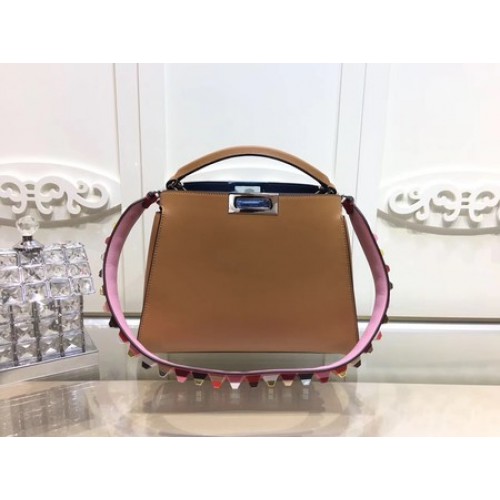 Fendi Peekaboo Sacs Cuir D'origine F3659 Marron