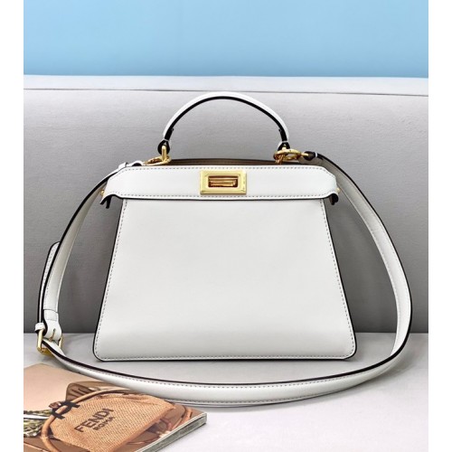 Fendi Peekaboo ISeeU MEDIUM sac en cuir 80011A blanc