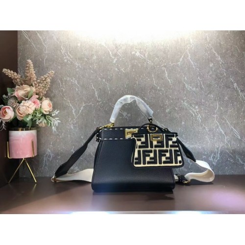 Fendi Peekaboo ISeeU Petit sac en cuir F8636 NOIR