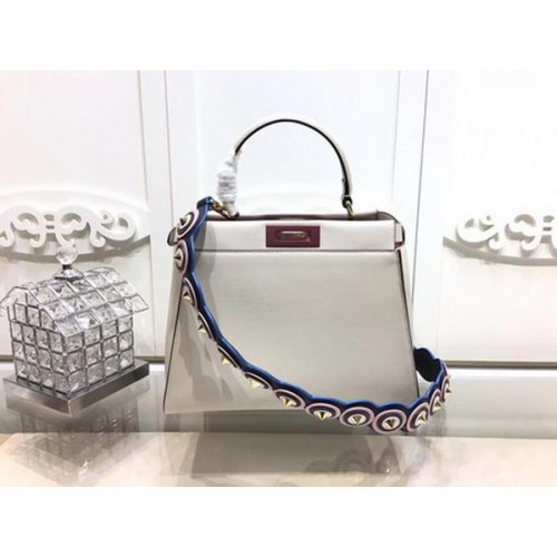 Fendi Peekaboo Petit Sac Cuir De Veau FD26796 Blanc Cassé