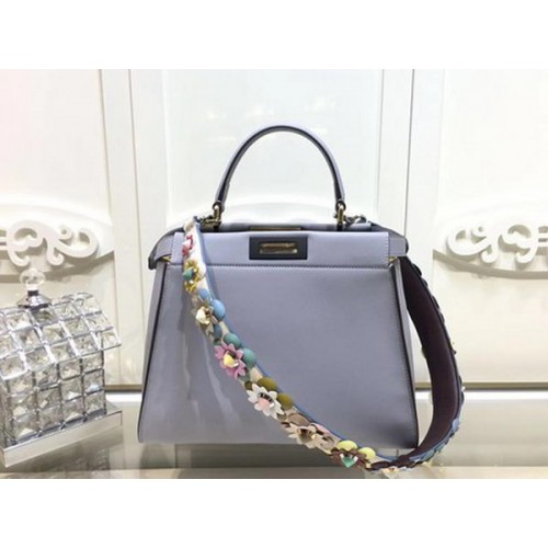 Fendi Peekaboo Petit Sac Cuir De Veau FD26796 Bleu Ciel