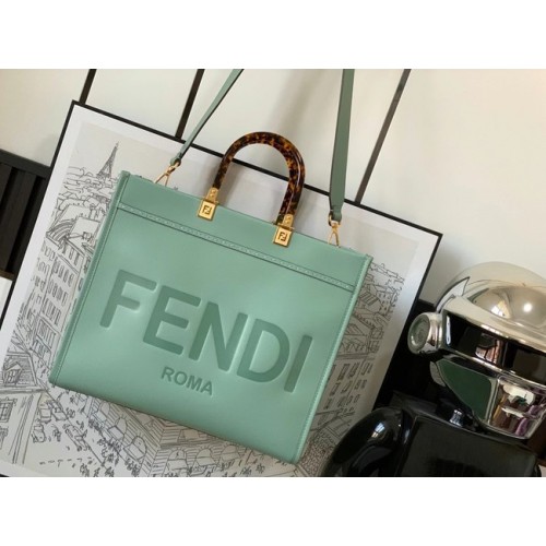 Fendi Sunshine Medium shopper en cuir 8BH386A Vert clair