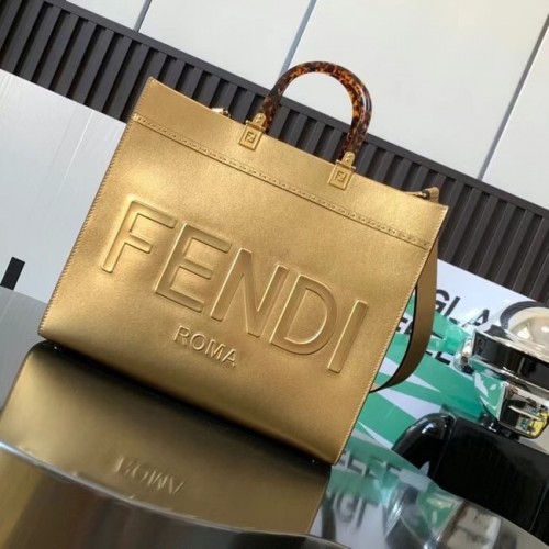Fendi Sunshine Medium shopper en cuir 8BH386A or