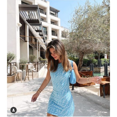 Fendi Robe de mode de qualité supérieure FF11532 Bleu