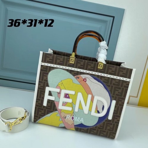 Fendi Tote Fabric Graffiti Print Sac à provisions 0001