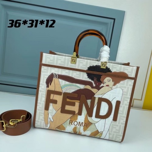 Fendi Tote Fabric Graffiti Print Sac à provisions 0002