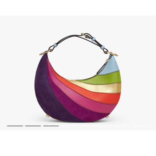 Fendi graphy Small Sac en cuir avec incrustation multicolore 8BR798A Rainbow