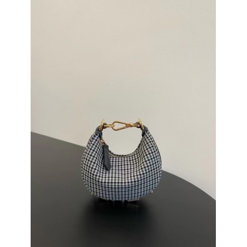 Fendi graphy mini sac en tissu 7AS089A noir et blanc
