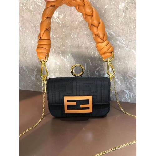 Fendi mini sac BAGUETTE en coton F6550 noir