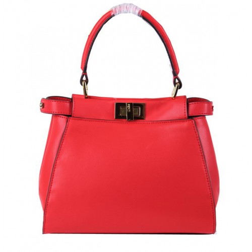 Fendi mini Peekaboo Bag Cuir de veau FD8838 Rouge