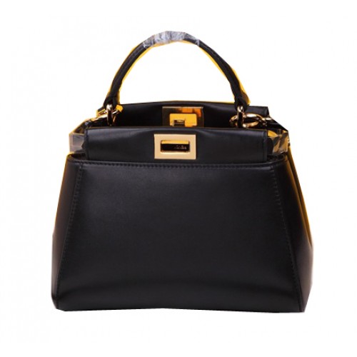 Fendi mini sac Peekaboo cuir de mouton F520885 noir