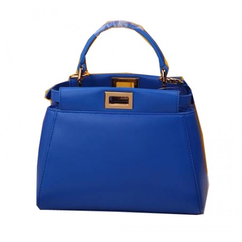 Fendi mini Peekaboo Bag Cuir de Mouton F520885 Bleu