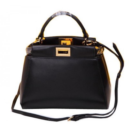 Fendi mini Peekaboo Sac en Cuir de Mouton FD520885 Noir