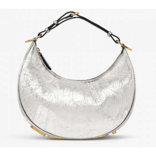 Fendigraphy Petit sac en cuir laminé argent 8BR798A