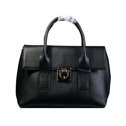 Ferragamo Sac fourre-tout moyen en cuir de veau 21D941 Noir