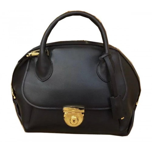 Ferragamo Sac fourre-tout moyen en cuir de veau SF0612 Noir