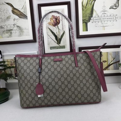 Gucci GG Supreme Sac fourre-tout en toile 353437 Rose