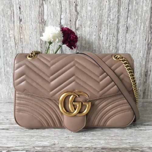 Gucci GG Marmont Grand sac à bandoulière 443496 Abricot