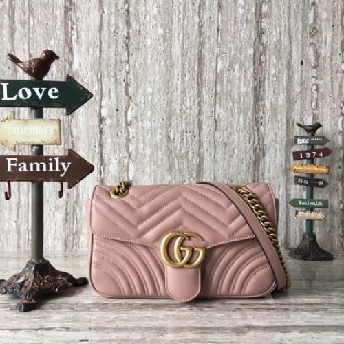 Gucci GG Marmont matelasse Mini Sac 446744 Rose