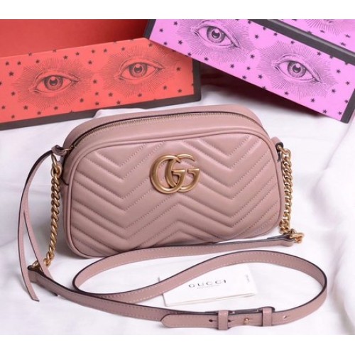 Gucci GG Marmont Petit sac à bandoulière 447632 Rose foncé