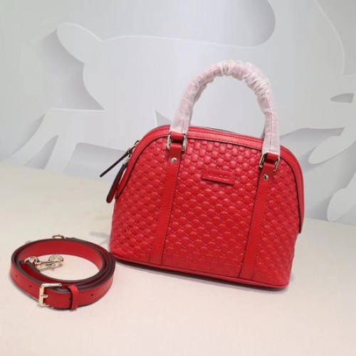 Gucci Signature Sac à main en cuir 449654 Rouge