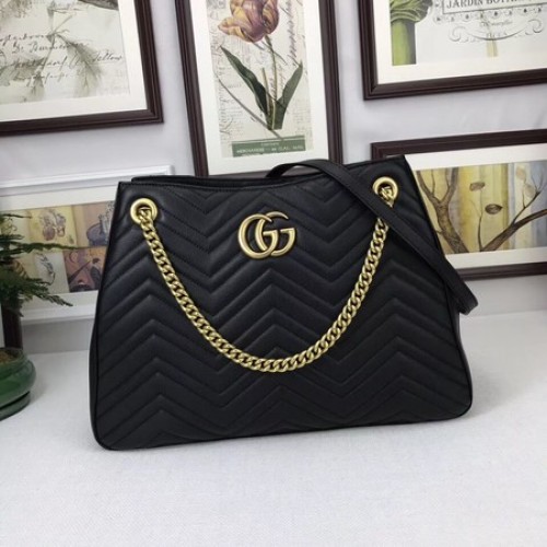 Gucci GG Marmont Medium Matelasse Sac à bandoulière 453569 Noir