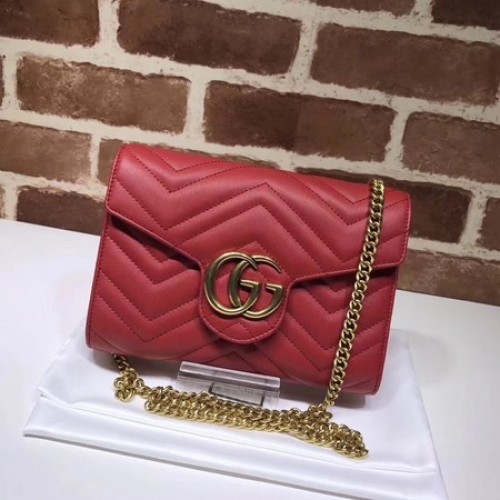 Gucci GG Marmont Matelasse mini sac 474575 Rouge
