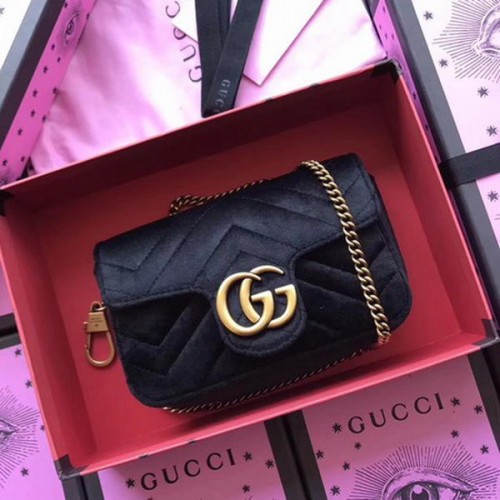 Gucci GG Marmont Velours Super Mini Sac 476433 Noir