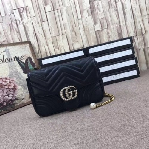 Gucci GG Marmont matelassé Mini Sac 476809 Noir