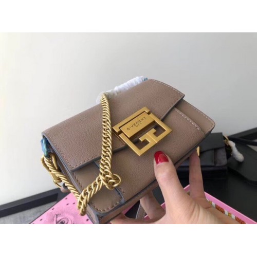GIVENCHY GV3 mini sac à bandoulière en cuir et daim 1116 marron