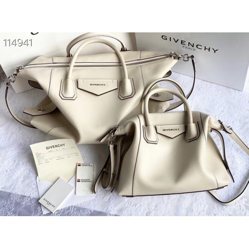Sac à bandoulière en cuir d'origine GIVENCHY 63188 blanc cassé