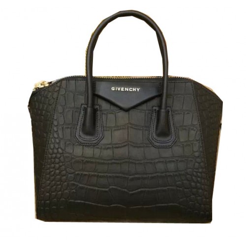 Sac Givenchy Antigona en Cuir Croco Noir
