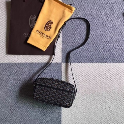 Goyard Sac à Bandoulière En Cuir De Veau 6788 Noir