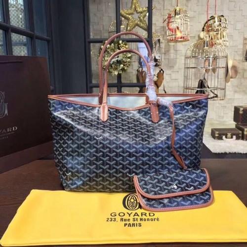 Goyard Y Doodling Sac cabas en cuir de veau 36987 bleu foncé