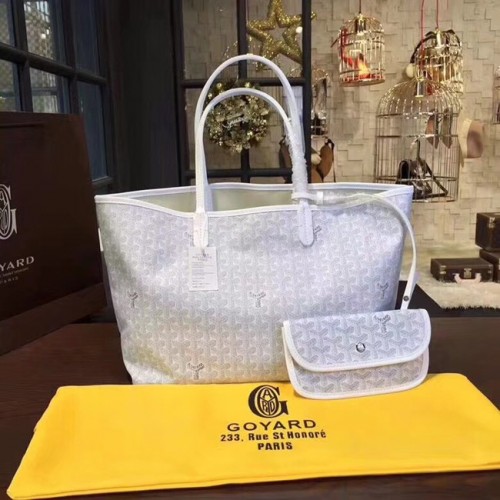 Goyard Y Doodling Sac cabas en cuir de veau 36987 gris clair