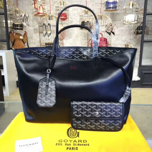 Goyard Y Doodling Sac fourre-tout en cuir de veau 7901 Noir