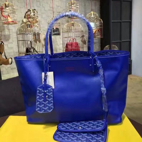 Goyard Y Doodling Sac cabas en cuir de veau 7901 Bleu