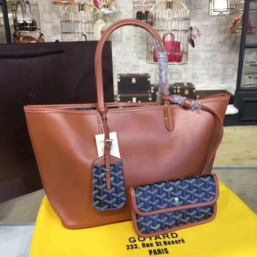 Goyard Y Doodling Sac fourre-tout en cuir de veau 7901 Marron