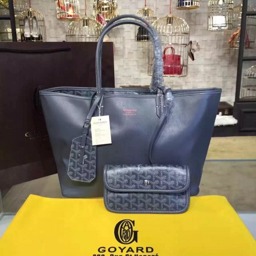 Goyard Y Doodling Sac Cabas En Cuir De Veau 7901 Bleu Foncé