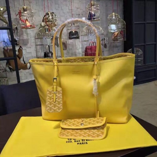 Goyard Y Doodling Sac cabas en cuir de veau 7901 Jaune